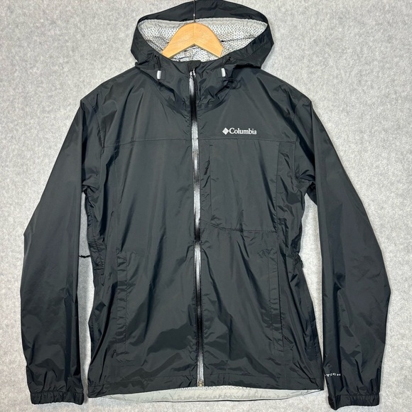 Columbia EvaPOURation Waterproof Breathable Rain Jacket-Black-Men Size Medium - Picture 3 of 11